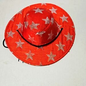 ``RH25822 NNT Red & Silver Cowgirl/Boy Party Hat
